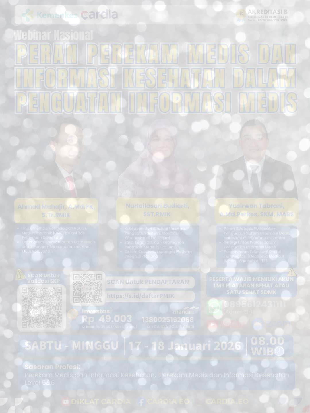 Gambar Webinar Nasional: PERAN PEREKAM MEDIS DAN INFORMASI KESEHATAN DALAM PENGUATAN INFORMASI MEDIS